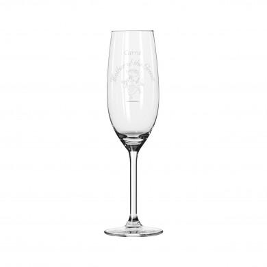 Etched Wedding Character Champagne Flute