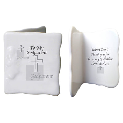 Godparent Cross Bone China Message Card