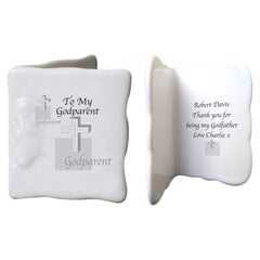 Godparent Cross Bone China Message Card