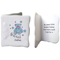 T&S Blue Godchild Bone China Message Card