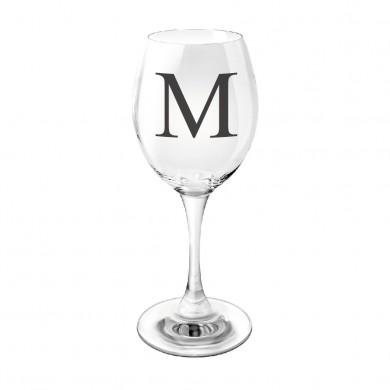 Black Monogram Wine Glass