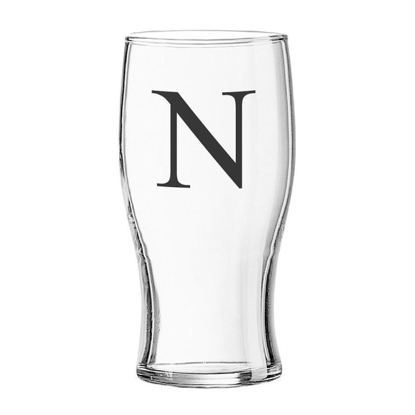 Black Monogram Tulip Glass