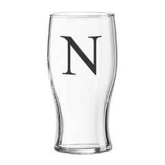 Black Monogram Tulip Glass