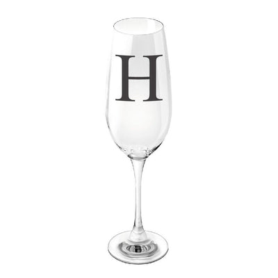 Black Monogram Champagne Flute