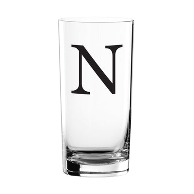 Black Monogram Hi Ball Glass