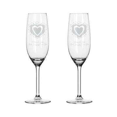 Vintage Heart Pair of Flutes