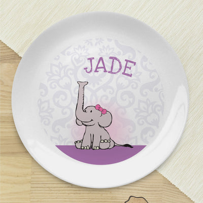 Baby Girl Elephant 8" Bone China Coupe Plate