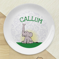 Baby Boy Elephant 8" Bone China Coupe Plate