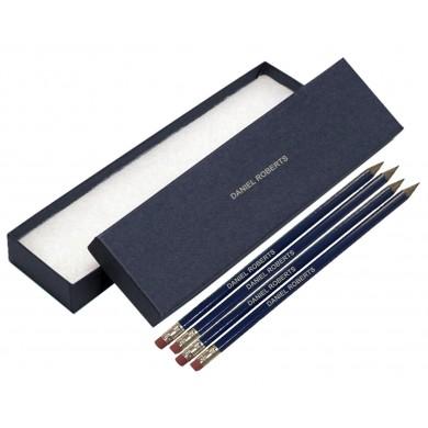 12 Blue Pencils Silver in a Blue Box