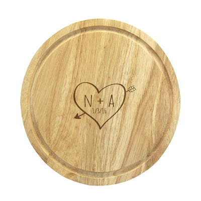 Sketch Heart Wooden Pizza Board