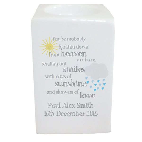 Showers of Love Memorial Square Tea Light Holder