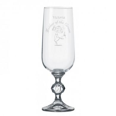 Etched Wedding Character Claudia Crystal Flute