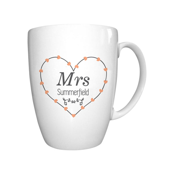 Mrs Heart Conical Mug