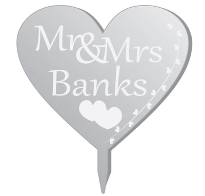 Mr and Mrs Cake Topper Mirrored Cake Topper