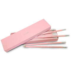 12 Pink Glitter Lead Pencils in a Pink Box