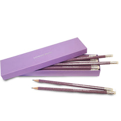 12 Purple Glitter Lead Pencils in a Purple Box