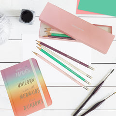 Rainbow Notebook & 8 Pencils in Box