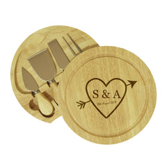 Sketch Heart Cheese Board & Knives