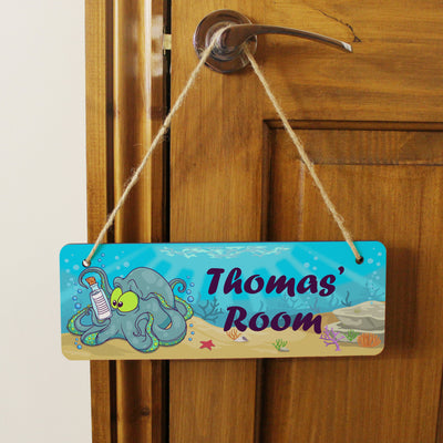 Underwater Adventure Octopus Hanging Sign