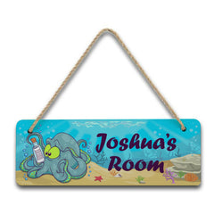 Underwater Adventure Octopus Hanging Sign