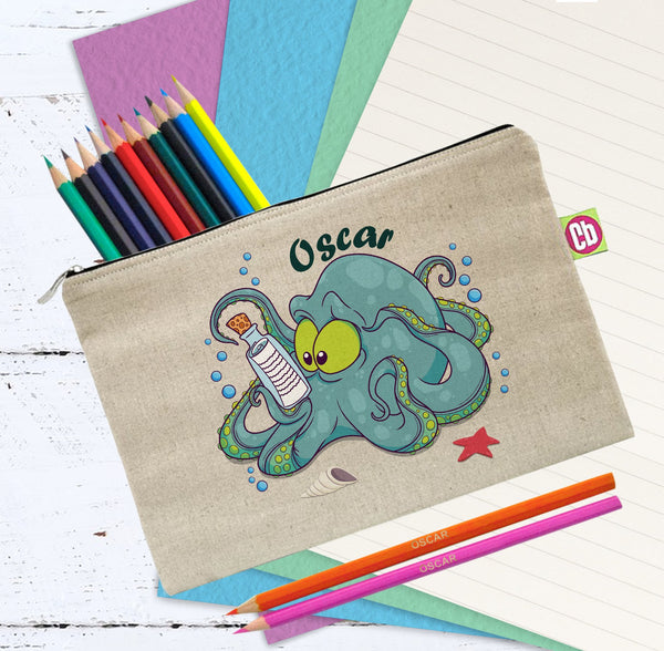 Underwater Adv Octopus Pencil Case & Pencils