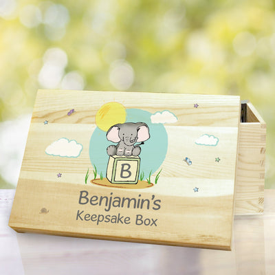 Elephant Safari Wooden Memory Box