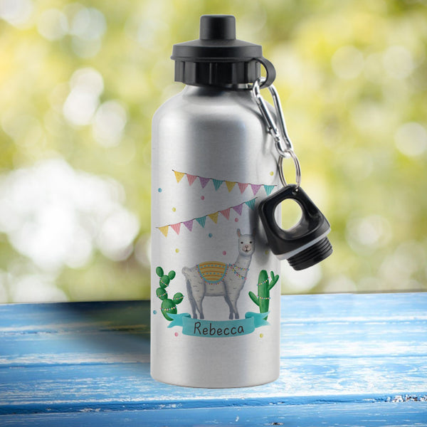 Llama Fiesta Silver Drinks Bottle