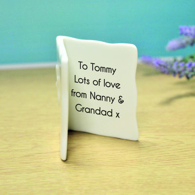 Personalised Photo Bone China Message Card