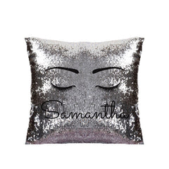 Eyelash Black Sequin Cushion