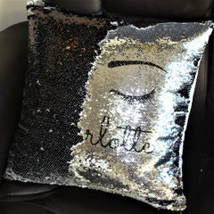 Eyelash Black Sequin Cushion