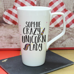 Crazy Unicorn Lady Bone China Latte Mug