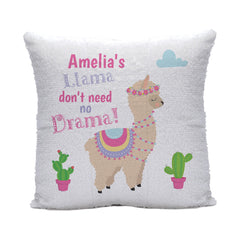 Sequin Llama Drama Cushion