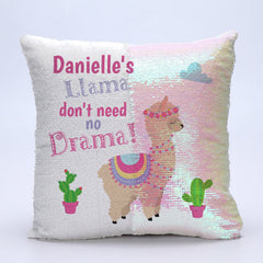 Sequin Llama Drama Cushion