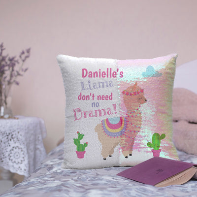 Sequin Llama Drama Cushion