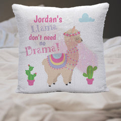 Sequin Llama Drama Cushion