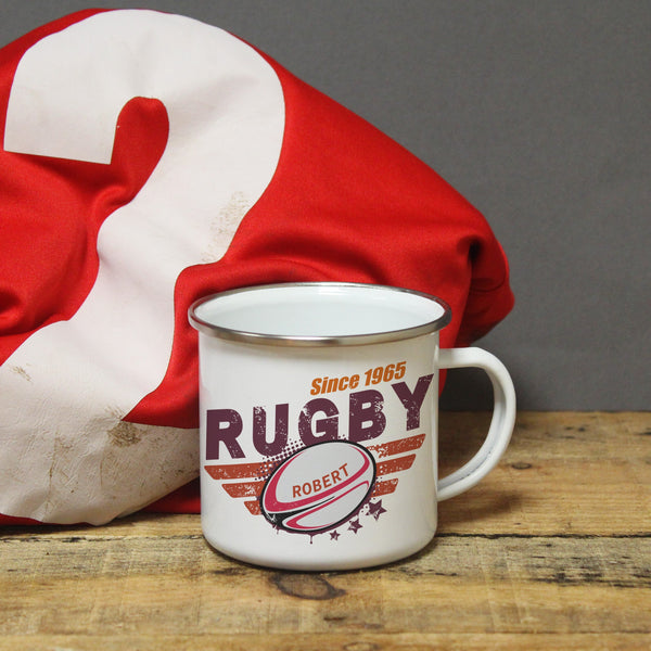 Maroon Rugby Enamel Mug