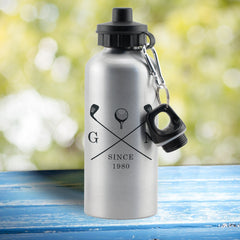 Golf Clubs Silver Drinks Bottle