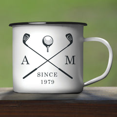 Golf Clubs Enamel Mug