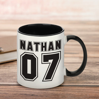 Sports Number Black Inside Mug