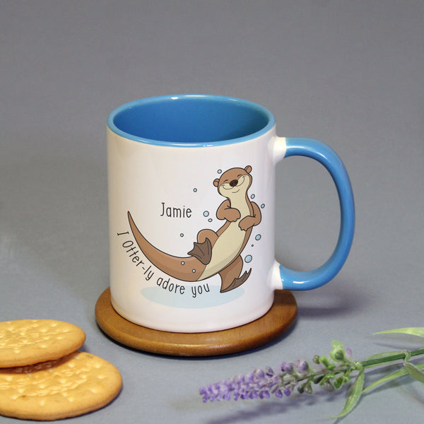 Otter-ly Adore You Blue Inside Mug