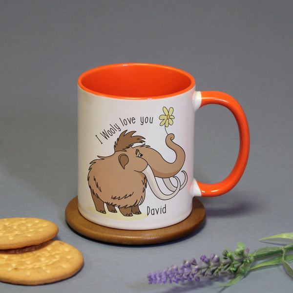 Wooly Love You Orange Inside Mug