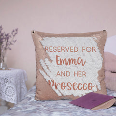 Rose Gold Secret Message Sequin Cushion