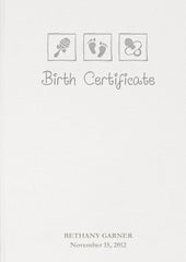 Birth Certificate Embossed Presentation Holder