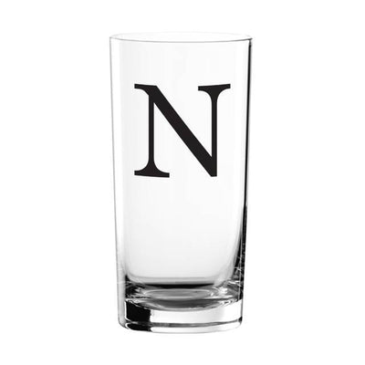 Black Monogram Hi Ball Glass