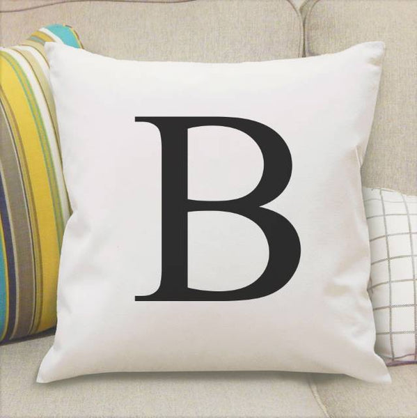 Black Monogram Initial Cushion