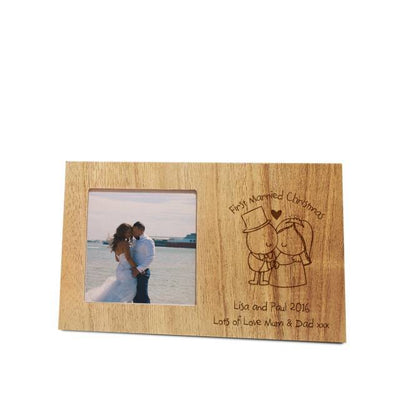 Chilli & Bubbles First Married Christmas Wooden Panel Frame