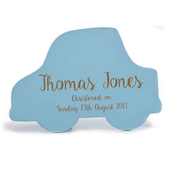 Christening Day Blue Car Door Sign