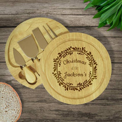 Contemporary Wreath Cheese Board & Knives