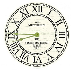 Distressed Cream Round Clock