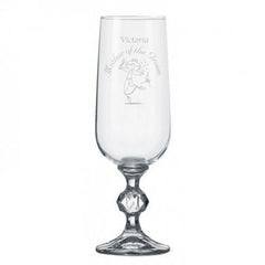 Etched Wedding Character Claudia Crystal Flute